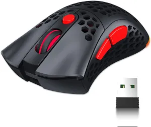 Wireless Gaming Mouse X33-10000 CPI - 2.4 G and USB C Wired Dual-Mode Gamer Mouse - Honeycomb Lightweight 6 Programmable Buttons Ergonomic RGB Mouse for PC/MAC/Xbox/PS5