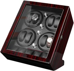 Wood Shell Automatic Watch Winder Box, 4 Rotation Modes For 8 Winding Positions And 5 Watches Storage Box For 13 Watches (D)