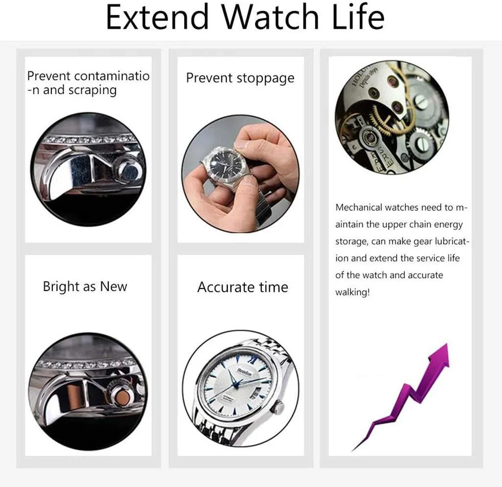 Wood Shell Automatic Watch Winder Box, 4 Rotation Modes For 8 Winding Positions And 5 Watches Storage Box For 13 Watches (D)