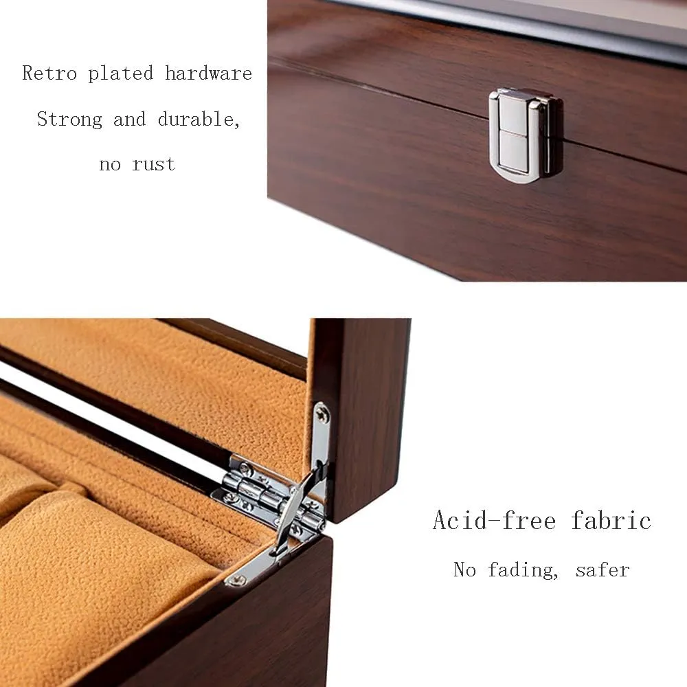Wooden Watch Storage Box, Mechanical Watch Storage Box, Watch Display Box, Large-Capacity homewatch Box with Lock