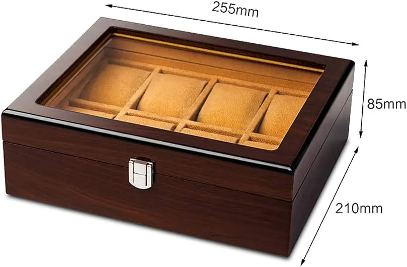 Wooden Watch Storage Box, Mechanical Watch Storage Box, Watch Display Box, Large-Capacity homewatch Box with Lock
