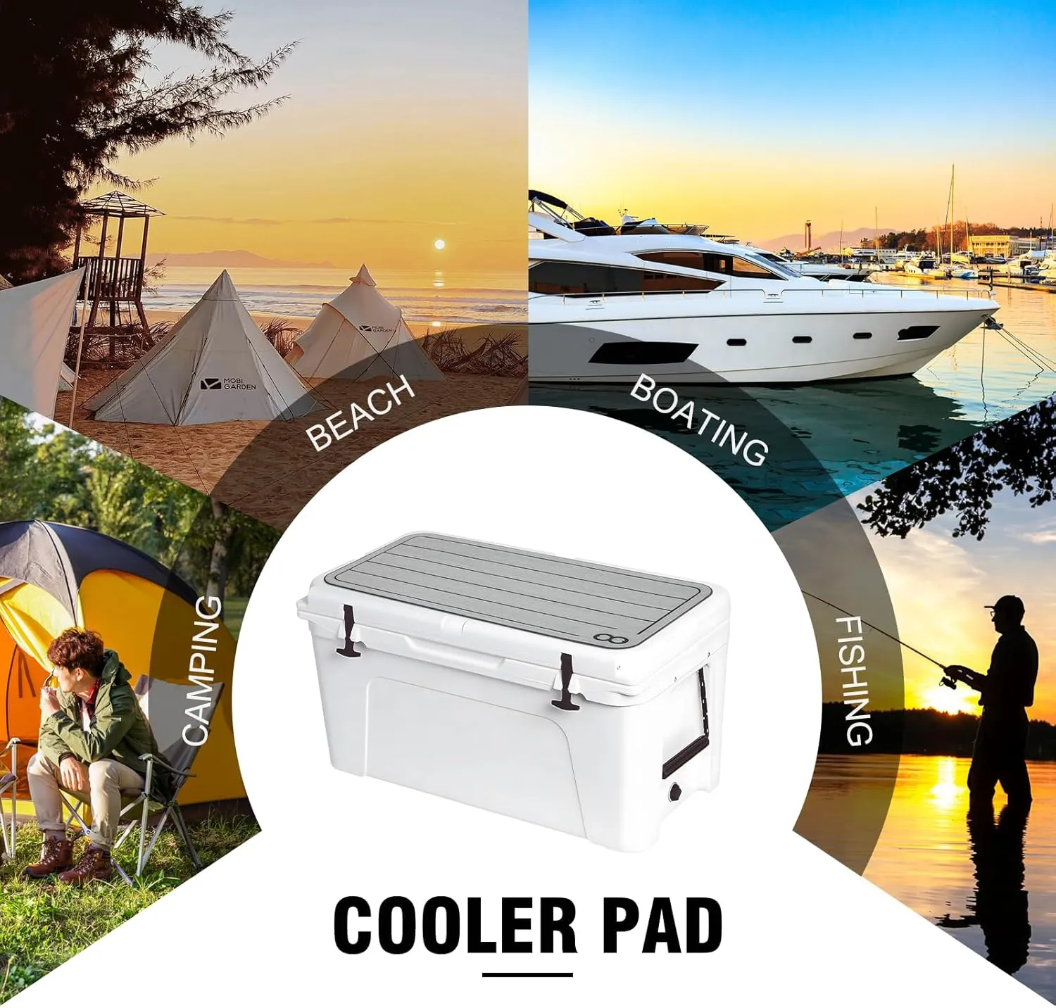 WOOWAVE EVA Mat Cooler Pad for YETI Tundra 75,Peel & Stick Application, Non Slip Comfort Accessories (Grey)