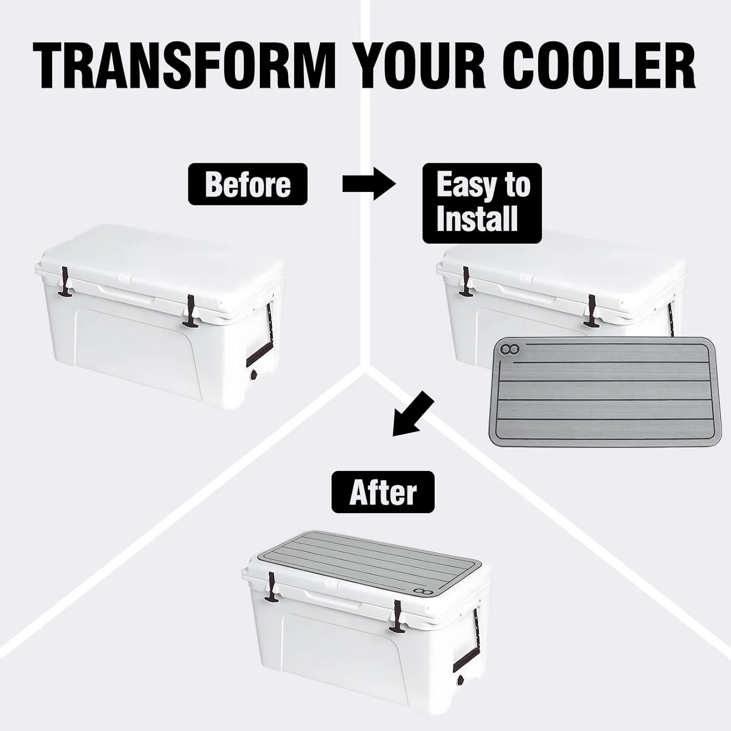 WOOWAVE EVA Mat Cooler Pad for YETI Tundra 75,Peel & Stick Application, Non Slip Comfort Accessories (Grey)