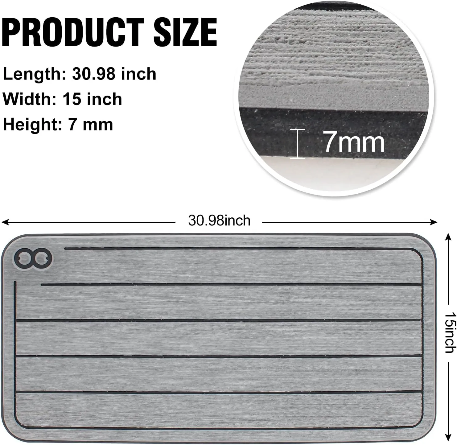 WOOWAVE EVA Mat Cooler Pad for YETI Tundra 75,Peel & Stick Application, Non Slip Comfort Accessories (Grey)