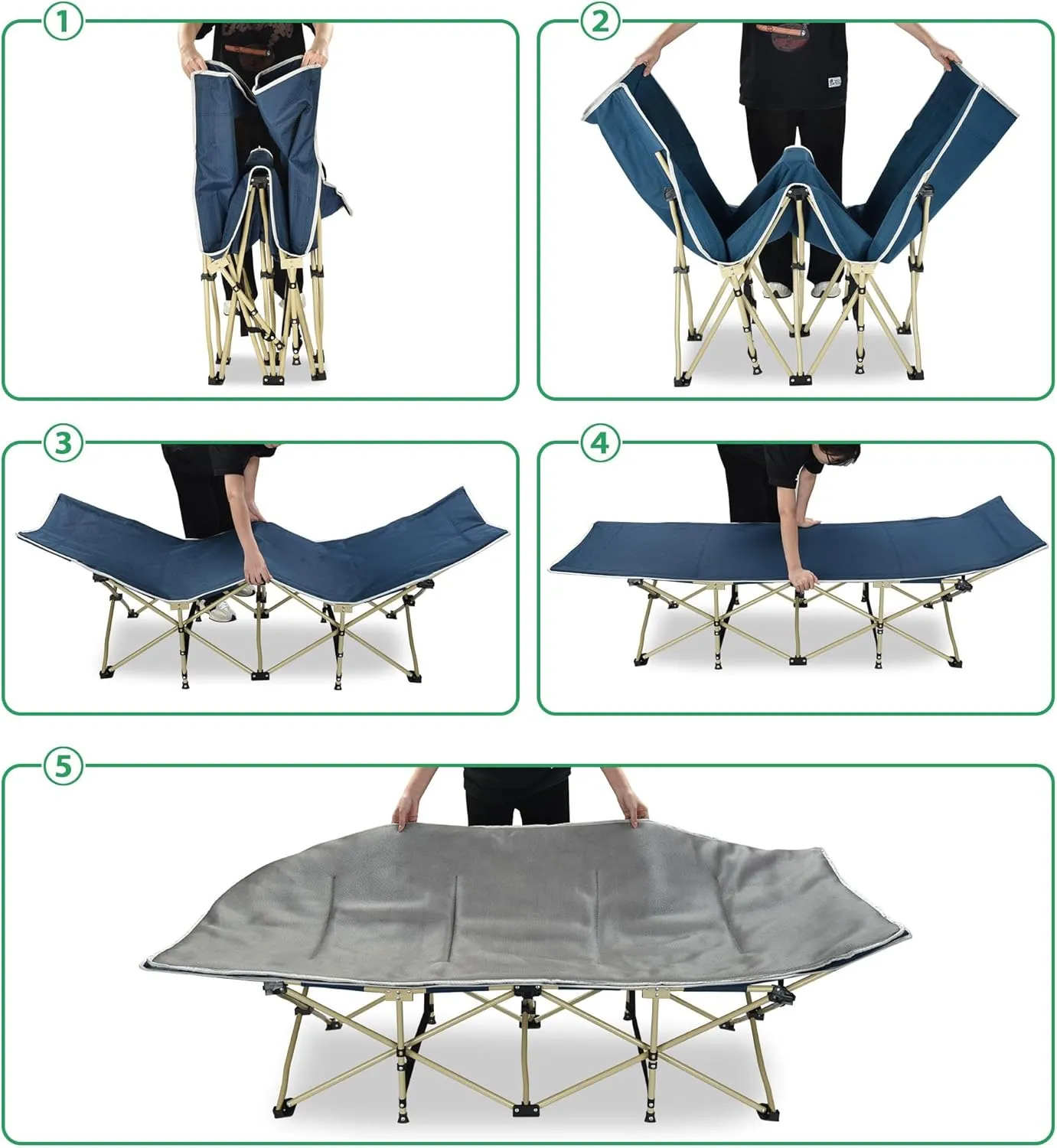 Yescom Potable Collapsible Camping Cot Bed Carry Bag for Travel Home Office Nap Outdoor