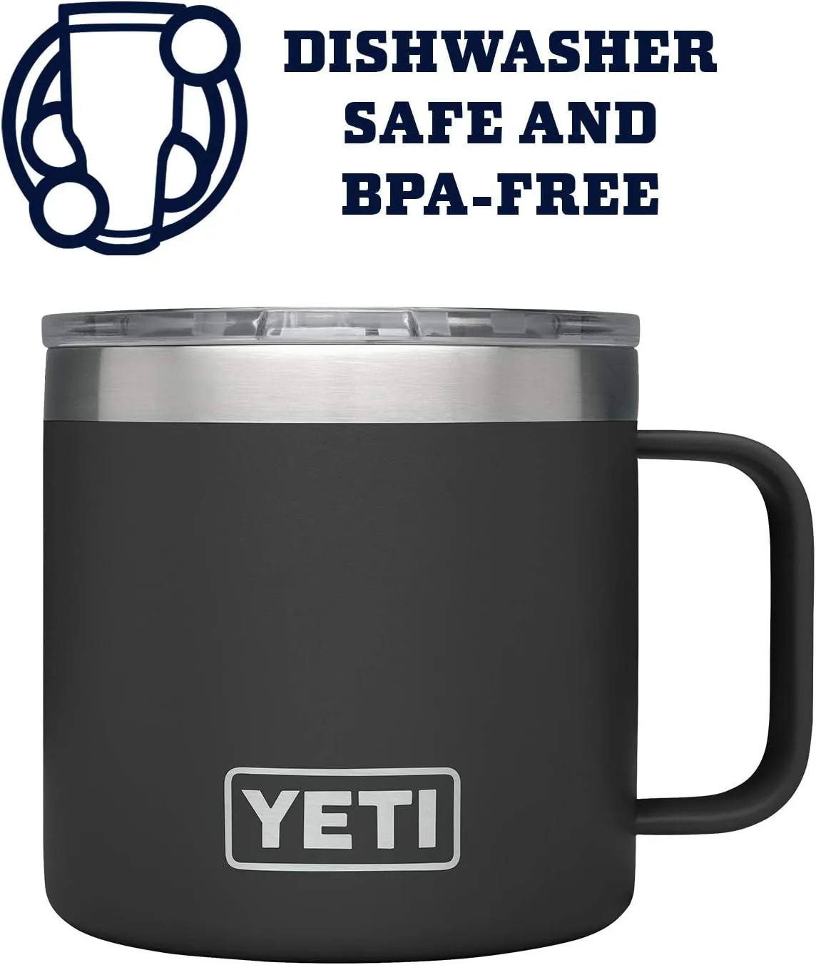 YETI Rambler 14 oz Mug, Vacuum Insulated, Stainless Steel with MagSlider Lid, Stainless