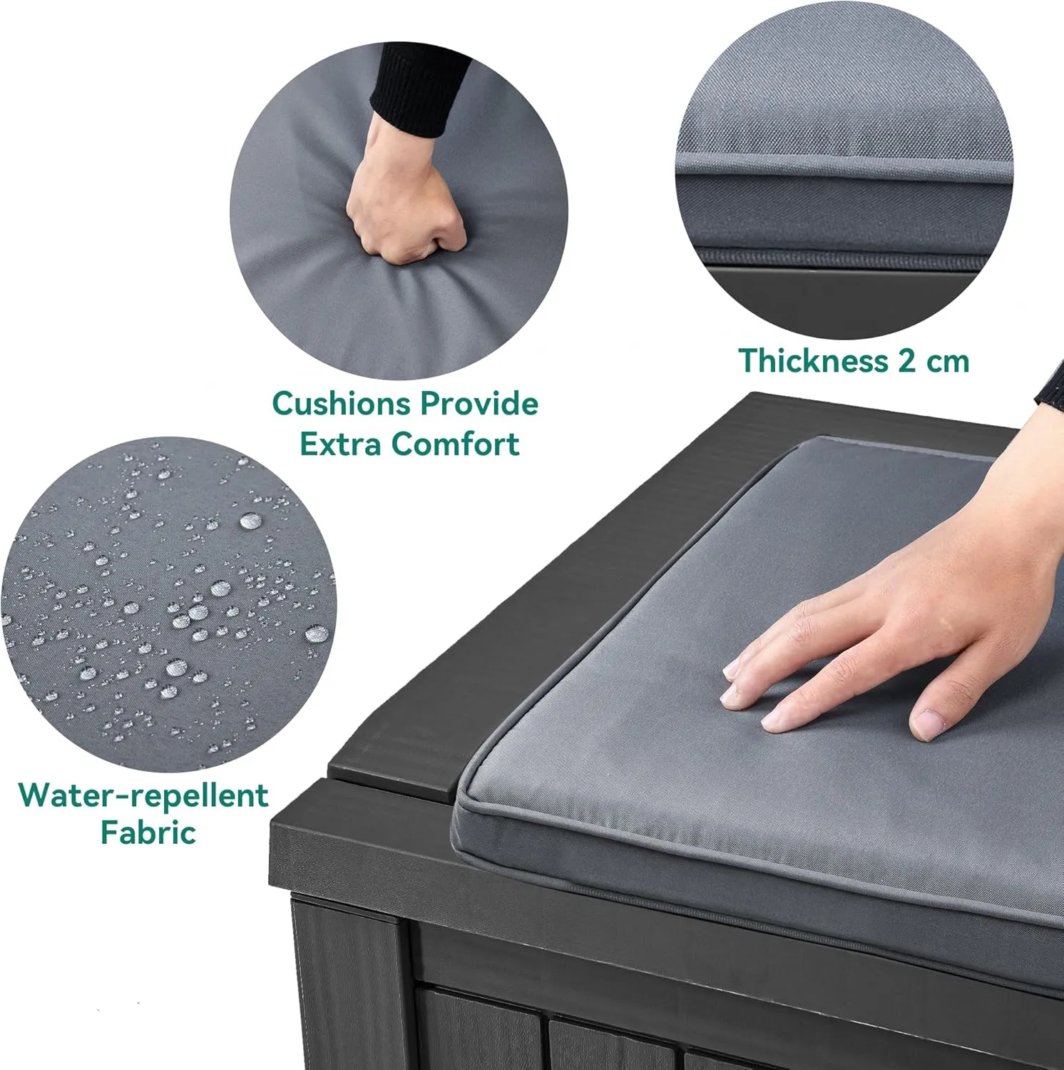 YITAHOME 120 Gallon Resin Deck Box, Weather Resistant Outdoor Storage Box for Patio Pillow, Garden Tools, Pool Supplies, Lockable, Easy Assembly, Extra Seat or Table with Cushion (Black)