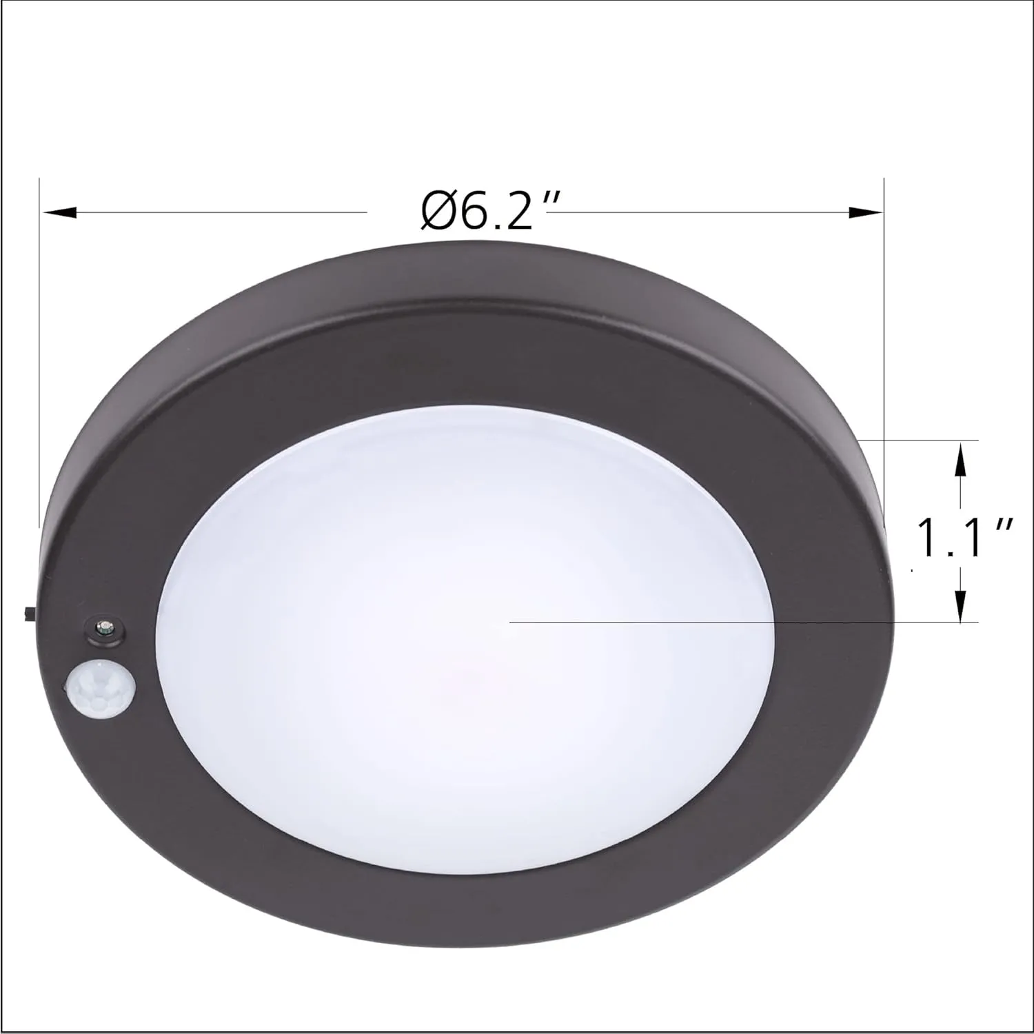 YoonLIT Flush Mount Motion Sensor LED Ceiling Light with Photocell Sensor, ON/Off Automatic for Stair, Porch, Closet, Basement, Hallway, Pantry, 6.2 Inch 10.5W 700 Lumen, Bronze Finish 3000K 4-Pack