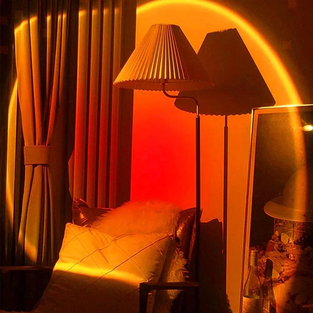YouOKLight Sunset Lamp, Projector Sunset Light 10W LED Projection Night Light 180 Degree Rotation Romantic Rainbow Light USB Charging for Photography Party Home Living Room Bedroom Decor, Sunset Red…