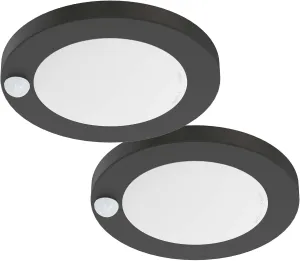 ZAGO 6" 120 Volts Closet Light Wired, Black PIR Motion Sensor Ceiling Disc Light, 15 Watts, 1100 Lumens, CRI>80, 5000K Daylight White for Closet, Laundry, Garage, Pantry, Wet Location, ETL, 2 Packs…