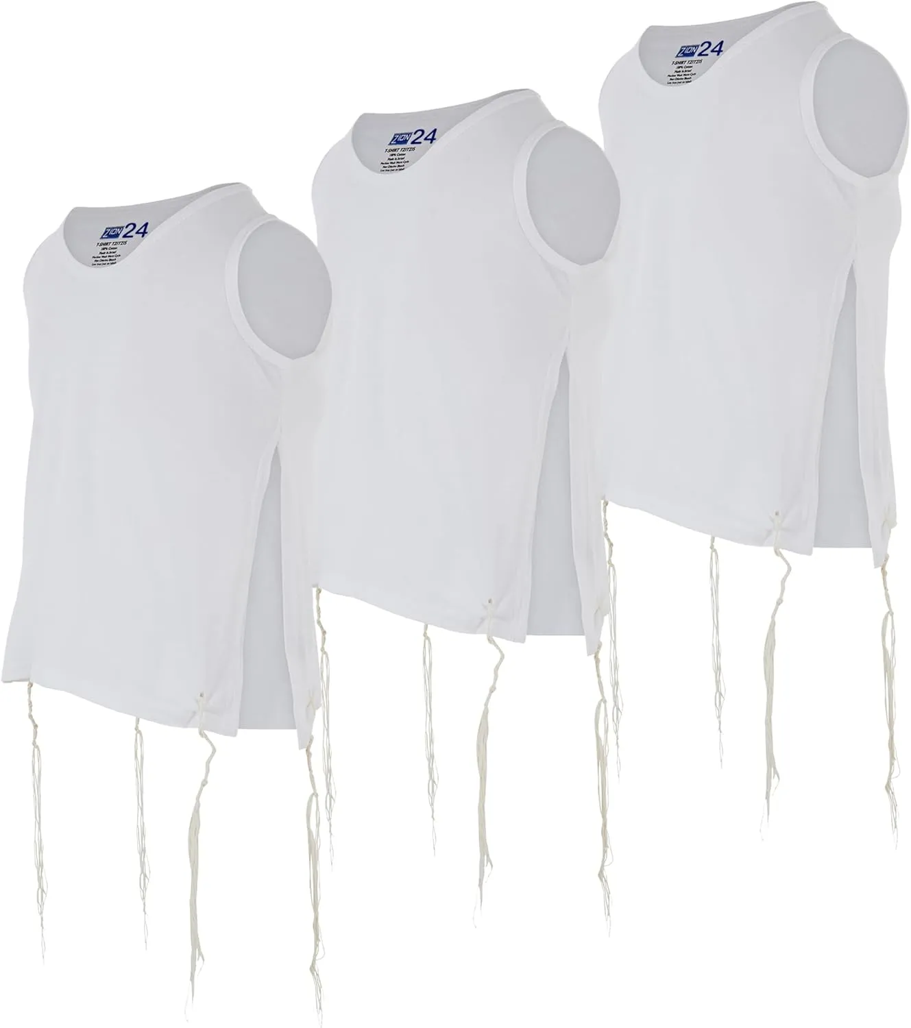 Zion Judaica Quality Boys Tzitzit Undershirt Kids Fine Cotton Certified Kosher T-Shirt Tzitzis Sweat Free Camp Talit Katan