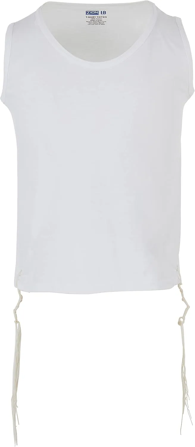 Zion Judaica Quality Boys Tzitzit Undershirt Kids Fine Cotton Certified Kosher T-Shirt Tzitzis Sweat Free Camp Talit Katan