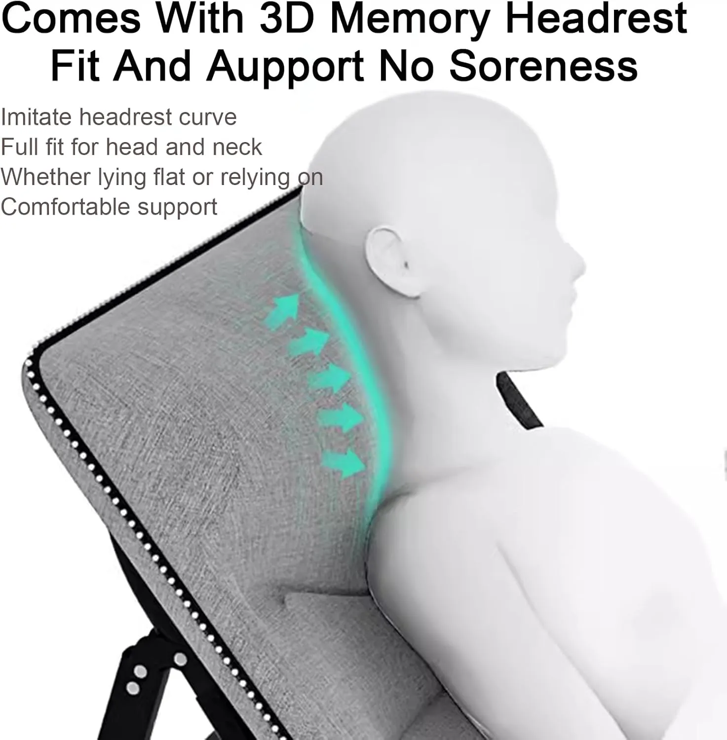 ZTGL Gray,170x56cm, Outdoor Folding Lounge Chair, Patio Chaise Lounges, Portable Camping Cot, Foldable Camping Cot, Adjustable Lounge Chair with Mattress, Sunbathing Lounge Chairs